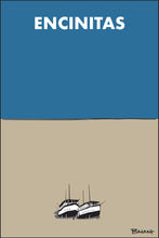 Load image into Gallery viewer, ENCINITAS ~ CALIF. ~ HISTORIC BOAT HOUSES ~ SAND ~ INDIGO SKY ~ 2:3