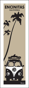 ENCINITAS ~ CALIFORNIA ~ SURF BUS GRILL ~ PALMS ~ 8x24