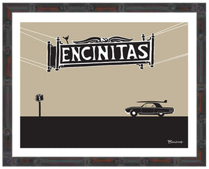 ENCINITAS ~ TOWN SIGN ~ SURF 1961 THUNDERBIRD ~ 3:4