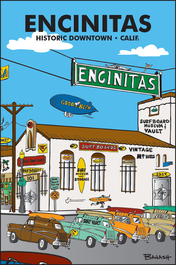 ENCINITAS ~ HISTORIC DOWNTOWN ~ CALIF. ~ 12x18