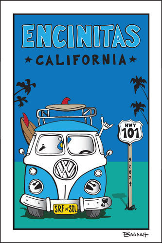 ENCINITAS ~ CALIFORNIA ~ SURF BUS GRILL ~ HWY 101 ~ SEAFOAM ~ 2:3