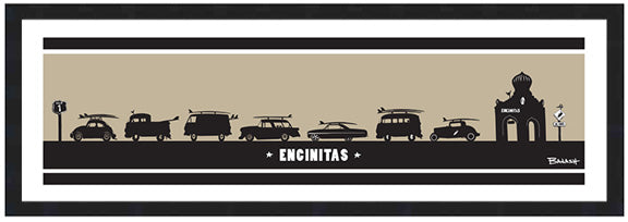 ENCINITAS ~ SWAMIS TEMPLE ~ SURF RIDES ~ COMP STRIPE ~ 8x24
