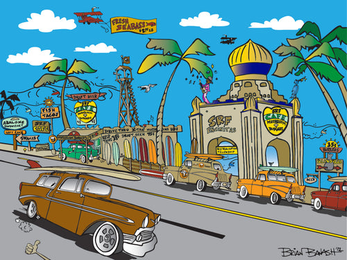 ENCINITAS ~ SWAMIS ~ S.R.F. TEMPLE ~ SURF WAGONS ~ HWY 101 ~ 3:4