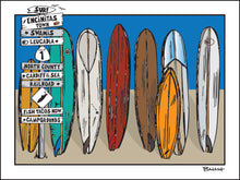 Load image into Gallery viewer, ENCINITAS TOWN ~ SWAMIS ~ SIGN POST ~ SURFBOARD QUIVER ~ 3:4