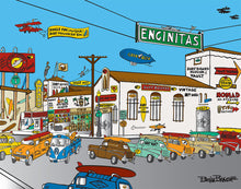 Load image into Gallery viewer, ENCINITAS ~ HISTORIC DOWNTOWN ~ D ST ~ TOWN SIGN ~ SURF VAULT ~ 16x20