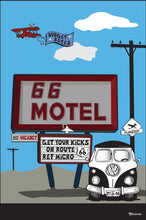 Load image into Gallery viewer, FLAGSTAFF ~ ROUTE 66 ~ 66 MOTEL ~ ROAD BUS ~ 12x18