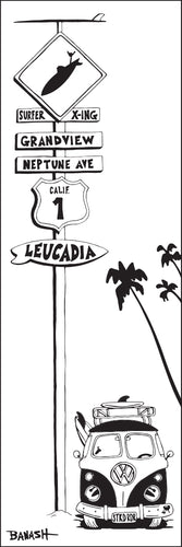 GRANDVIEW ~ NEPTUNE AVE ~ SURF BUS ~ SURF XING ~ SIGN POST ~ 8x24
