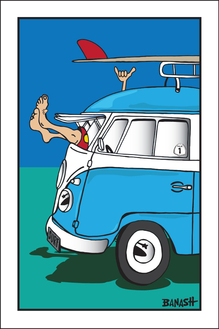 GREM 10 ~ SURF BUS ~ OLD HWY 1 ~ SEAFOAM ~ 12x18