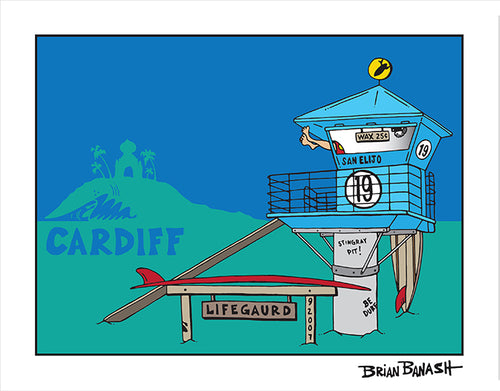 CARDIFF BY THE SEA ~ GREM 10 ~ SURF LIFEGUARD RACK ~ TOWER 19 ~ 3:4