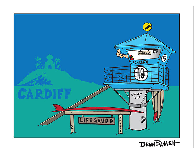 CARDIFF BY THE SEA ~ GREM 10 ~ LIFEGUARD LONGBOARD ~ TOWER 19 ~ 3:4