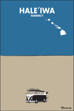 Load image into Gallery viewer, HALE'IWA ~ O'AHU ~ HAWAI'I ~ SURF BUS ~ SAND ~ INDIGO SKY ~ 2:3