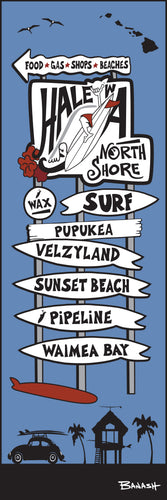 HALE'IWA ~ NORTH SHORE SURF ~ SIGN POST ~ 1:3