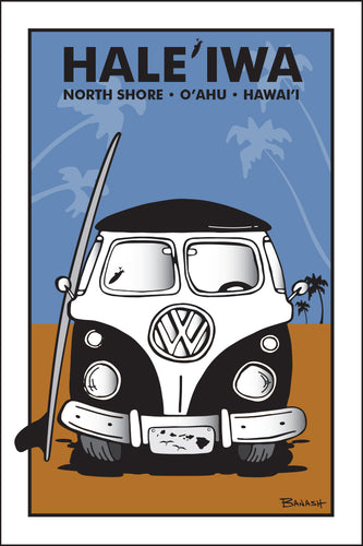 HALE'IWA ~ O'AHU ~ HAWAI'I ~ SIMPLE SURF BUS GRILL ~ SAND LINES ~ 12x18