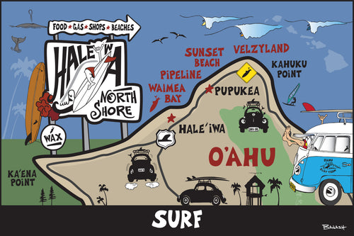HALEIWA ~ NORTH SHORE SURF ~ OAHU ~ HAWAII ~ 12x18