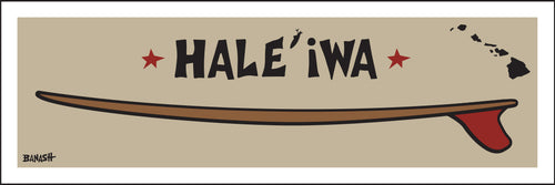 HALEIWA ~ OAHU ~ RED FIN ~ SURFBOARD ~ 8x24