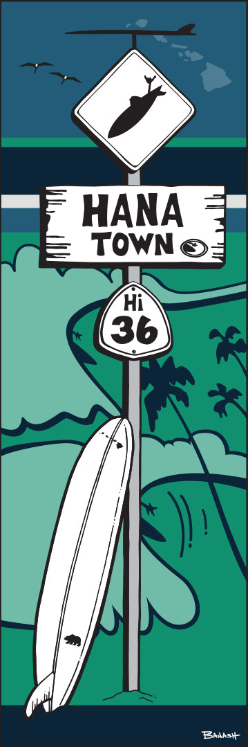 HANA TOWN ~ SURF XING ~ HWY 36 ~ LONGBOARD ~ OCEAN LINES ~ 1:3