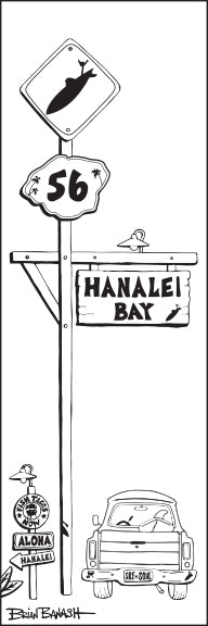 HANALEI BAY ~ SURF XING ~ SIGN POST ~ 1:3