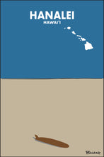 Load image into Gallery viewer, HANALEI ~ KAUA'I ~ HAWAI'I ~ LONGBOARD ~ SAND ~ INDIGO SKY ~ 2:3