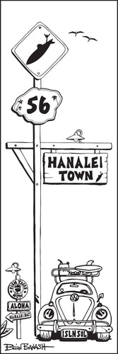 HANALEI ~ TOWN SIGN ~ SURF BUG GRILL ~ SURF XING ~ 1:3