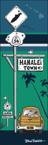 HANALEI ~ TOWN SIGN ~ SURF PICKUP TAIL ~ OCEAN LINES ~ 1:3