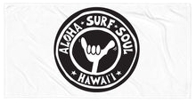 Load image into Gallery viewer, STONE GREMMY SURF ~ HAWAI&#39;I ~ ALOHA SURF SOUL ~ BEACH TOWEL ~ 30x60