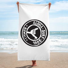 Load image into Gallery viewer, STONE GREMMY SURF ~ HAWAI&#39;I ~ ALOHA SURF SOUL ~ BEACH TOWEL ~ 30x60
