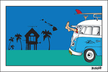Load image into Gallery viewer, HAWAI&#39;I ~ SURF HUT ~ SURFBOARD PORCH ~ GREM 10 ~ SURF BUS ~ SEAFOAM ~ 2:3