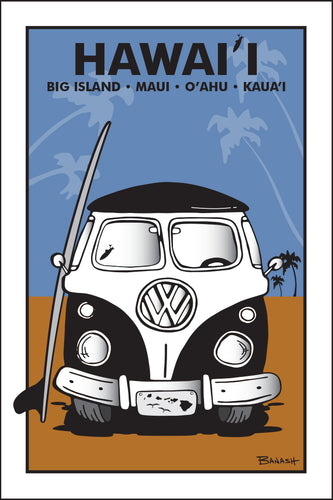 HAWAI'I ~ ISLANDS ~ SIMPLE SURF BUS GRILL ~ SAND LINES ~ 12x18