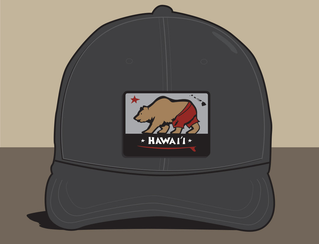 HAWAI'I ~ SURF BEAR ~ SEWN PATCH ~ HAT