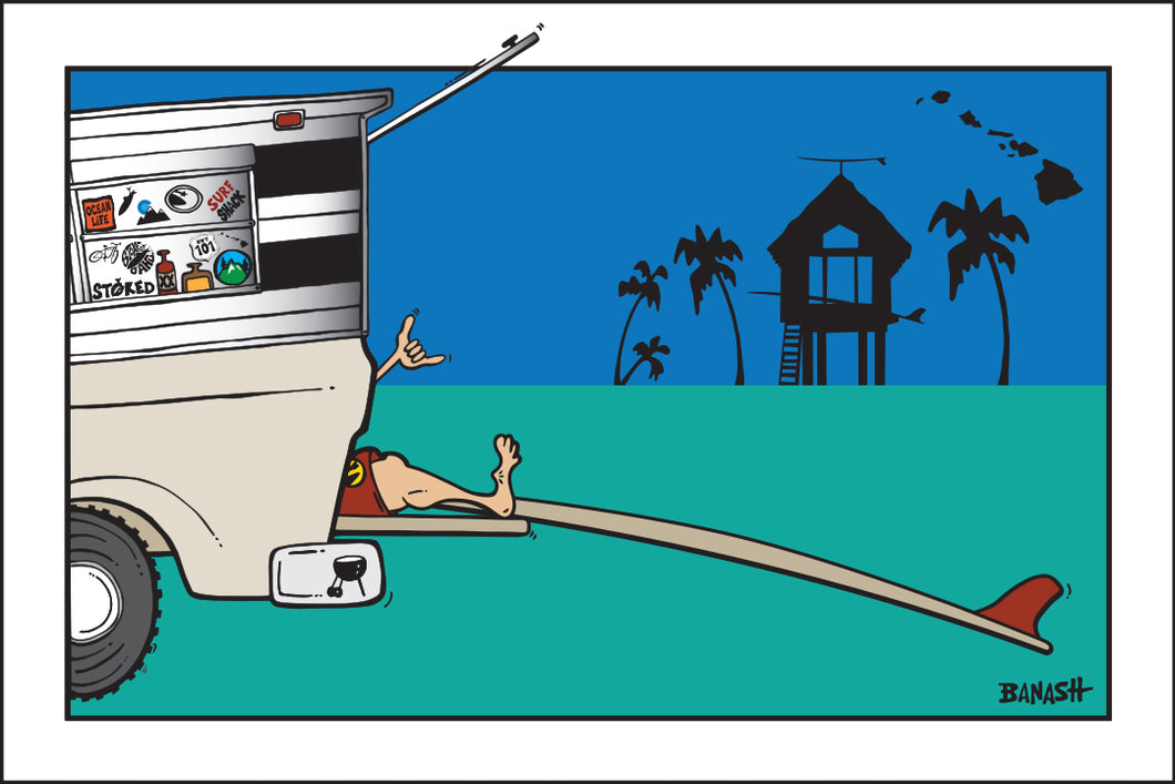 HAWAI'I ~ SURF HUT ~ TAILGATE SURF SHACK GREM ~ SURFBOARD ~ SEAFOAM ~ 2:3