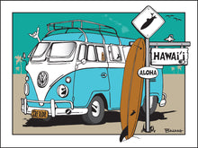 Load image into Gallery viewer, HAWAI&#39;I ~ SURF XING ~ SIGN POST ~ SURF BUS ~ LONGBOARD ~ 3:4