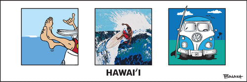 HAWAI'I ~ GREM 10 WAVE STOKE ~ BIG RIGHT ~ SIMPLE SURF BUS GRILL ~ 8x24