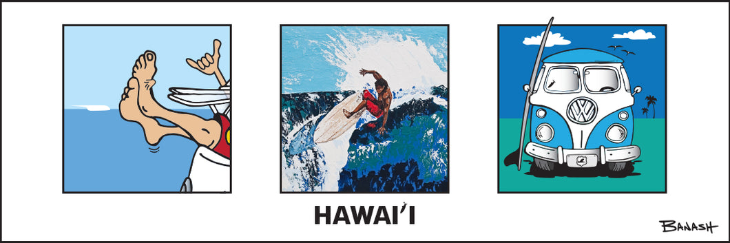 HAWAI'I ~ GREM 10 WAVE STOKE ~ BIG RIGHT ~ SIMPLE SURF BUS GRILL ~ 8x24