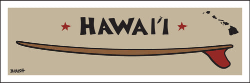 HAWAII ~ RED FIN ~ SURFBOARD ~ 8x24