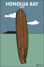 Load image into Gallery viewer, HONOLUA BAY ~ MAUI ~ KAPALUA ~ VINTAGE LONGBOARD ~ 2:3