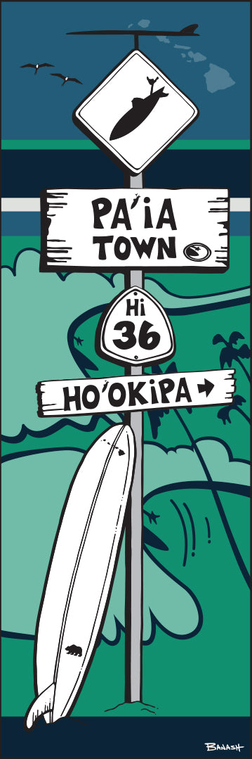 HO'OKIPA ~ PAI'A TOWN ~ HWY 36 ~ LONGBOARD ~ SURF XING ~ OCEAN LINES ~ 1:3