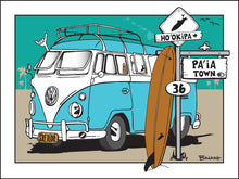 Load image into Gallery viewer, HOOKIPA ~ PAIA TOWN ~ SURF XING ~ SIGN POST ~ SURF BUS ~ LONGBOARD ~ 16x20