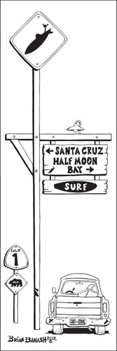 SANTA CRUZ ~ HALF MOON BAY ~ HWY 1 ~ TOWN SURF XING ~ 8x24