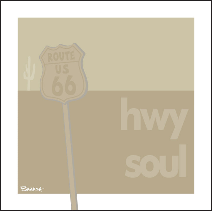 HWY SOUL ~ ROUTE 66 ~ FADED ~ SIGN POST ~ 12x12