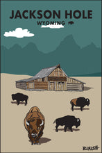 Load image into Gallery viewer, JACKSON HOLE ~ BARN ~ GRAND TETONS ~ BISON ~ 2:3