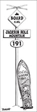 Load image into Gallery viewer, JACKSON HOLE MOUNTAIN ~ BOARD XING ~ SIGN POST ~ VINTAGE SNOWBOARD ~ 1:3