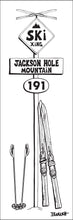 Load image into Gallery viewer, JACKSON HOLE MOUNTAIN ~ SKI XING ~ VINTAGE SKIIS ~ SIGN POST ~ 8x24