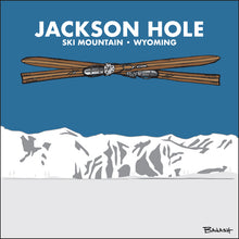 Load image into Gallery viewer, JACKSON HOLE ~ SKI MOUNTAIN ~ WYOMING ~ VINTAGE SKIIS ~ X ~ 1:1