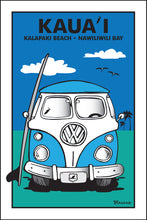 Load image into Gallery viewer, KAUA&#39;I ~ KALAPAKI BEACH ~ NAWILIWILI BAY ~ SIMPLE SURF BUS GRILL ~ SEAFOAM ~ 12x18