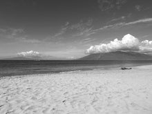 Load image into Gallery viewer, KEAWAKAPU BEACH ~ WEST MAUI MOUNTAIN ~ GRAYSCALE