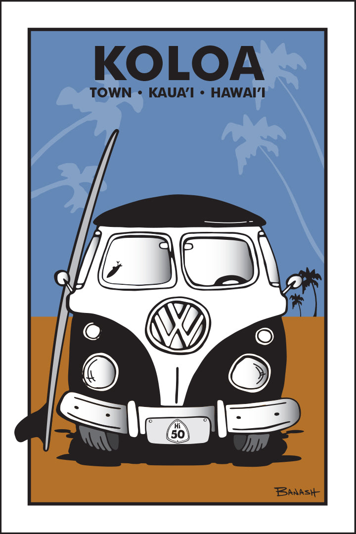 KOLOA TOWN ~ KAUA'I ~ SURF BUS GRILL ~ LONGBOARD ~ SAND LINES ~ 2:3