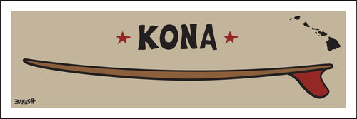 KONA ~ RED FIN ~ SURFBOARD ~ 8x24