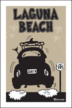 Load image into Gallery viewer, LAGUNA BEACH ~ SURF BUG TAIL ~ AIR ~ HWY 101 ~ BLACK N TAN ~ 2:3