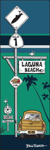 LAGUNA BEACH ~ SURF XING ~ SURF PICKUP ~ OCEAN LINES ~ 8x24