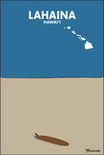 Load image into Gallery viewer, LAHAINA TOWN ~ HAWAI'I ~ LONGBOARD ~ SAND ~ INDIGO SKY ~ 2:3
